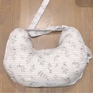 Boppy Best Latch Nursing Pillow - Gray Leaf Stripe Print